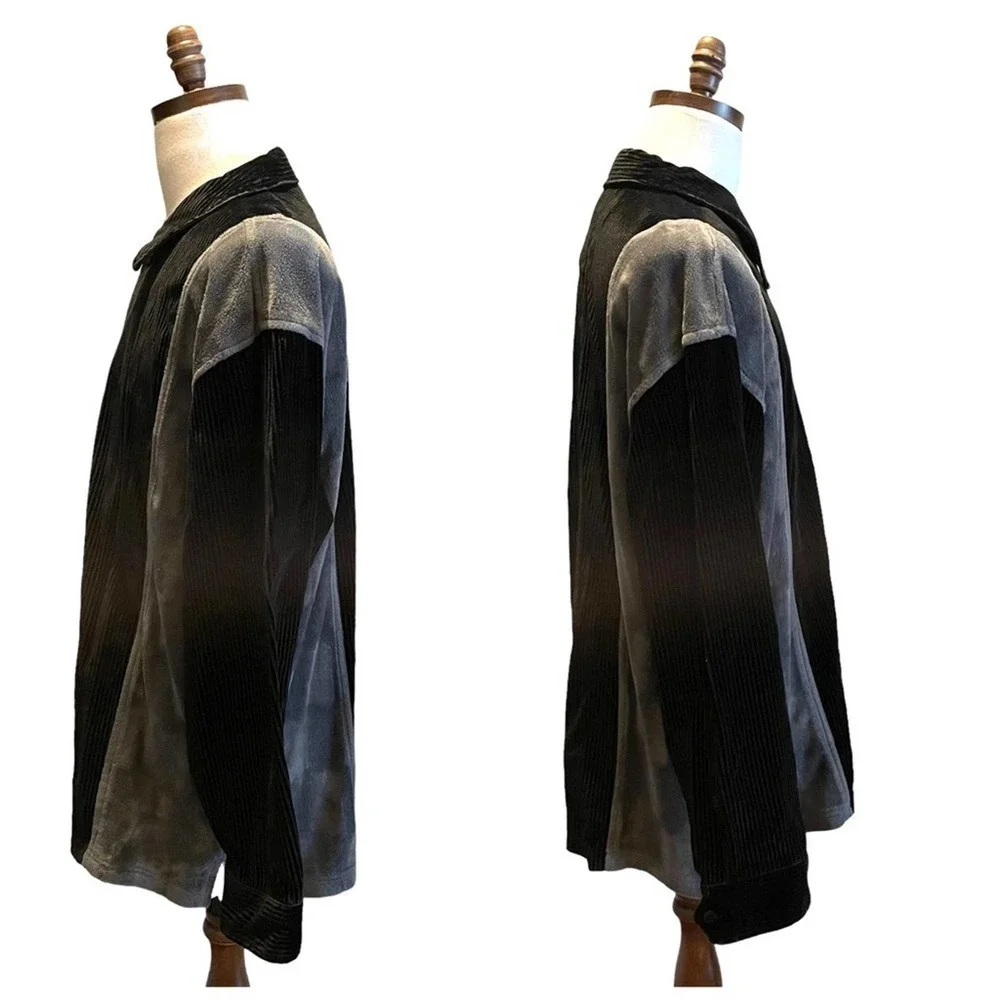 Vintage Streetwear GODBODY Collection Jacket Black Size Large Flocked PVC 90s